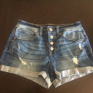 Express distressed stretch shorts